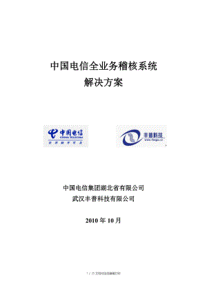 中国电信全业务稽核系统解决方案