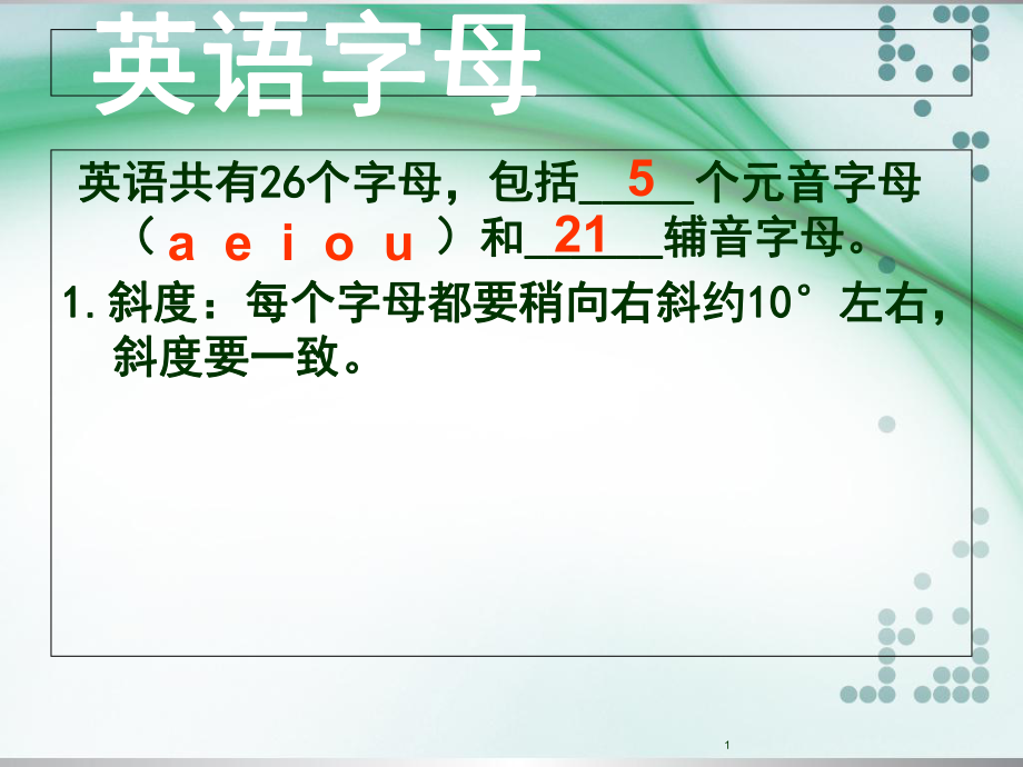 字母及48个国际音标课堂PPT_第1页