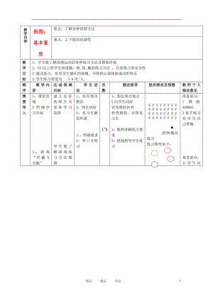 七年級(jí)體育與健康 投擲1教案