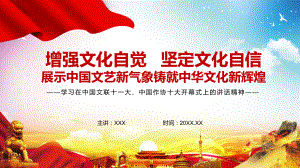 专题资料金句来了在中国文联十一大、中国作协十大开幕式上的讲话精神实用PPT模板