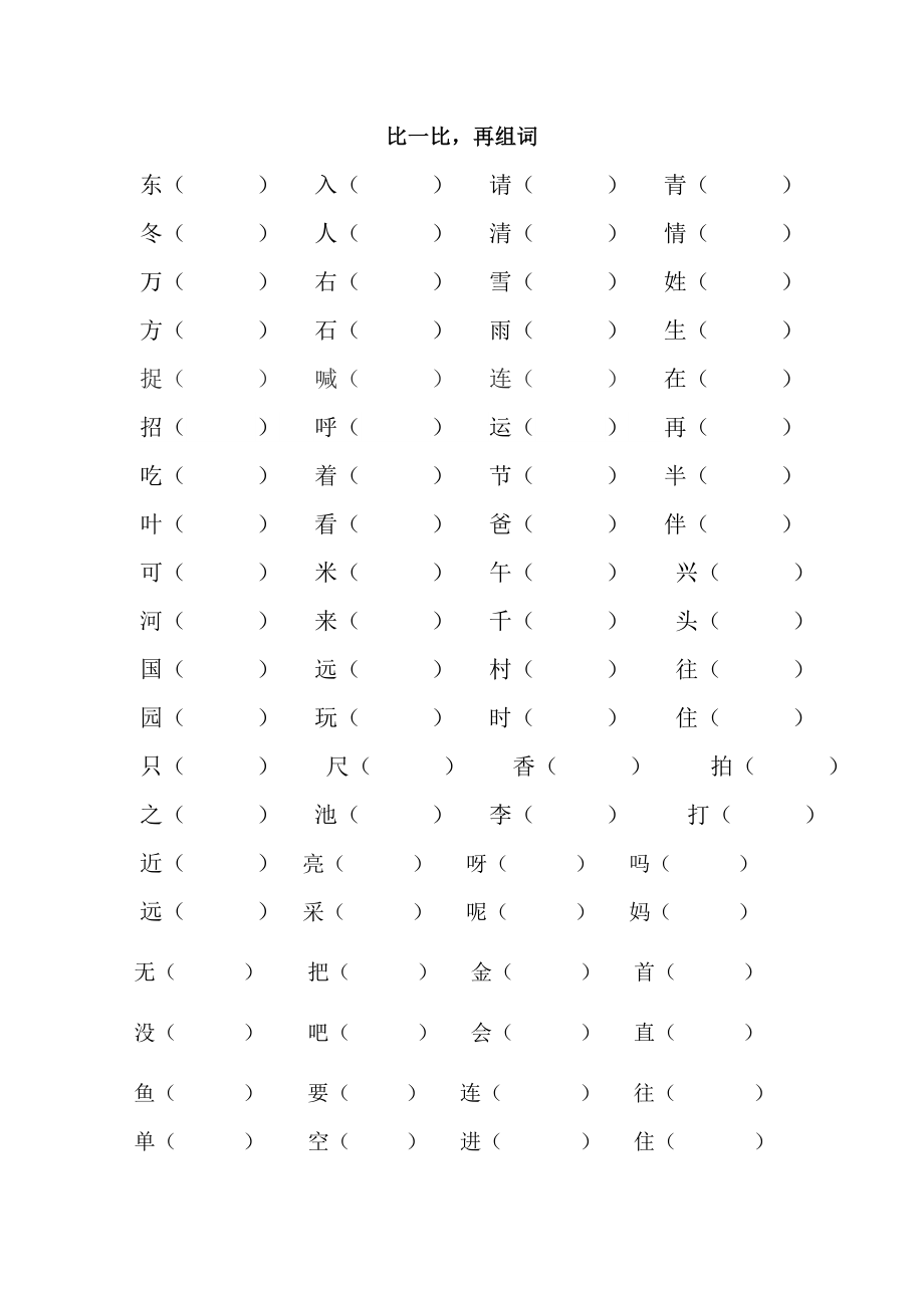 一年級下冊形近字辨字組詞類總結(jié)_第1頁