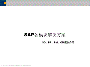 SAPERP模块SDPPPMQM解决方案PPT课件