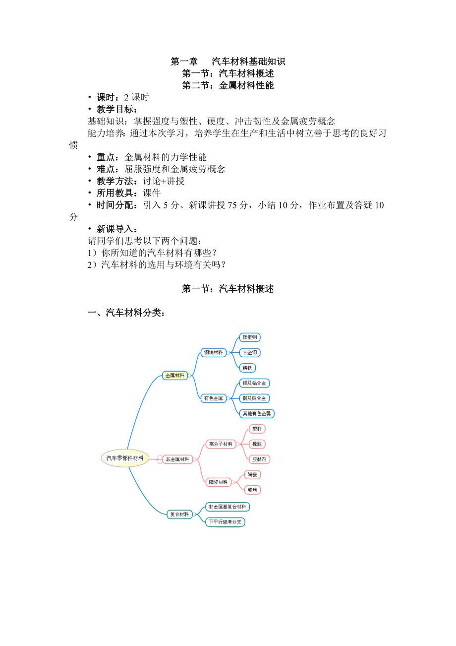 汽车材料教案1(基础知识、钢铁材料)_第1页