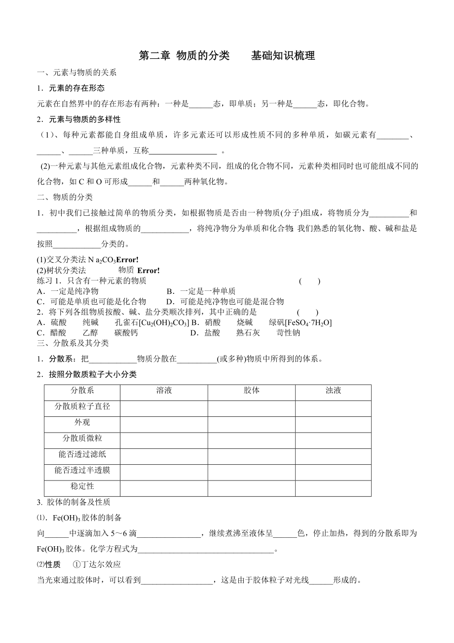 化学必修一第二章复习学案_第1页