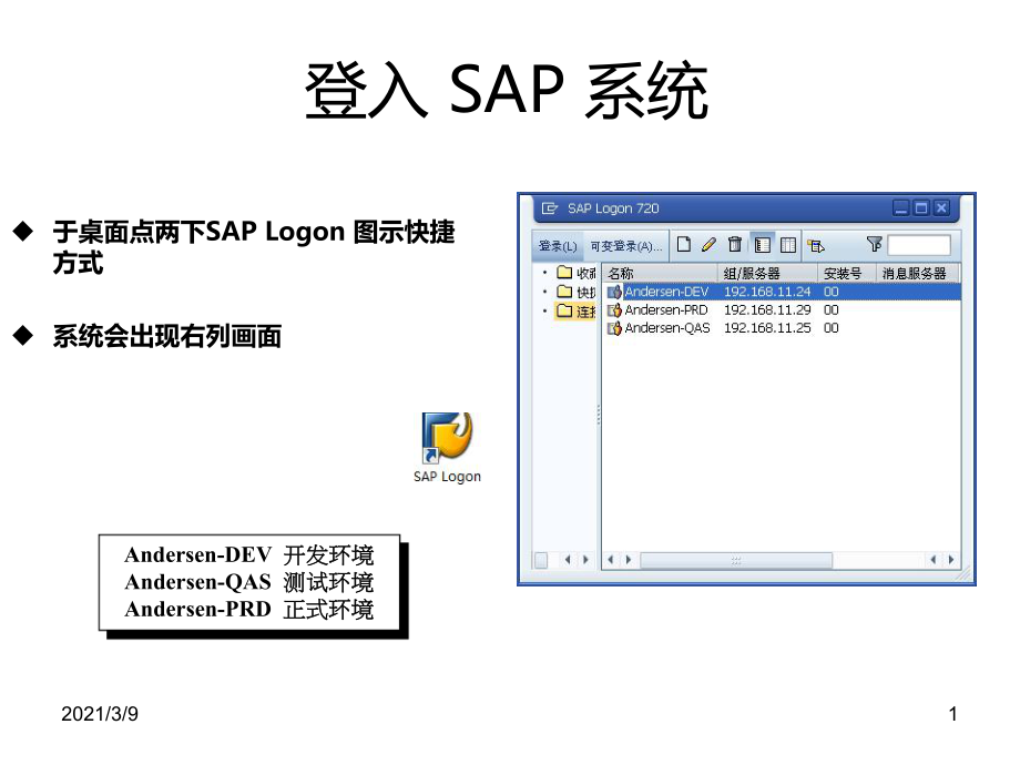 SAP登录与基本操作PPT课件_第1页