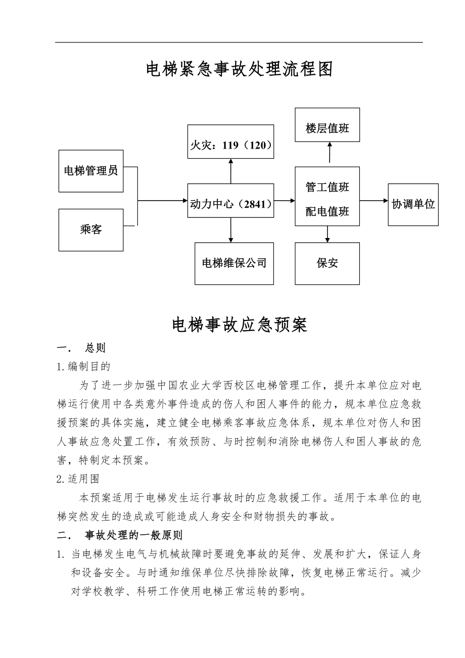 电梯事故应急处置预案确定稿_第1页