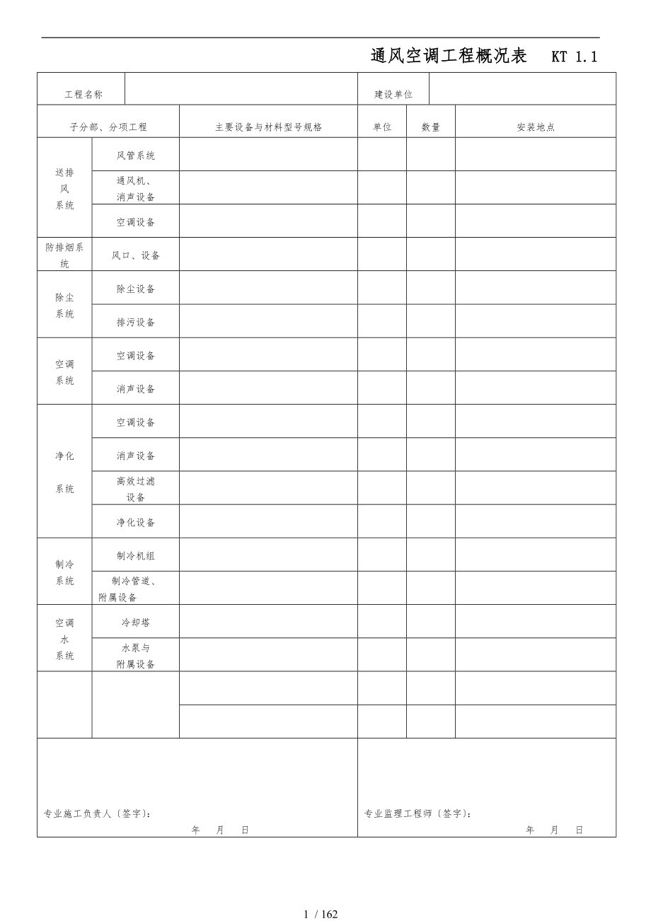 江苏暖通工程竣工验收表格模板_第1页