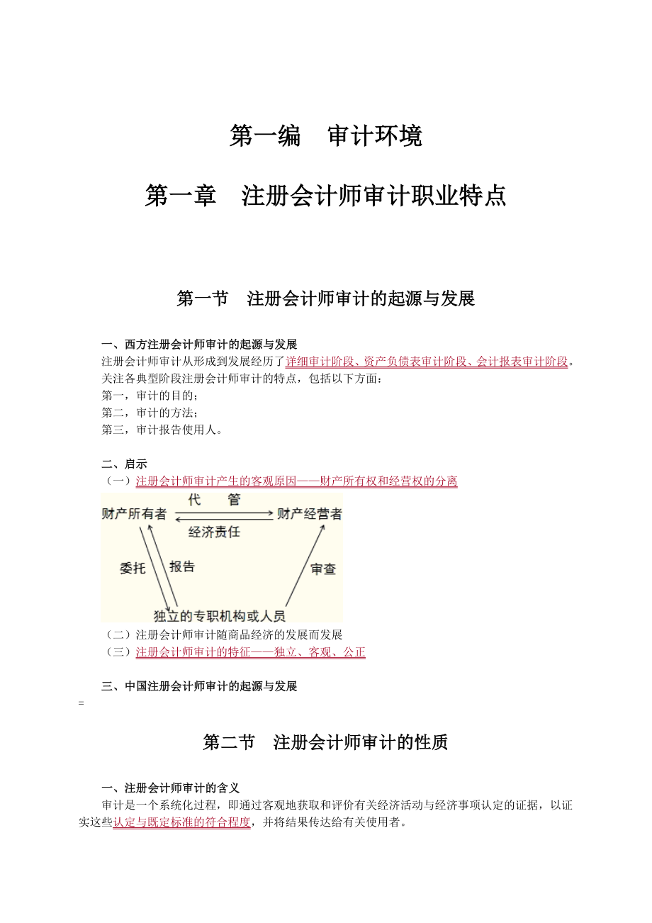 注册会计师考试辅导《审计》基础讲义(必背考点)_第1页