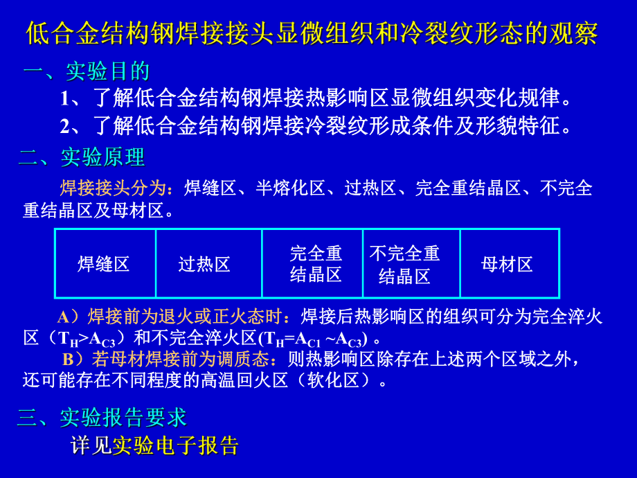 低合金结构钢焊接接头显微组织和冷裂纹形态的观察_第1页