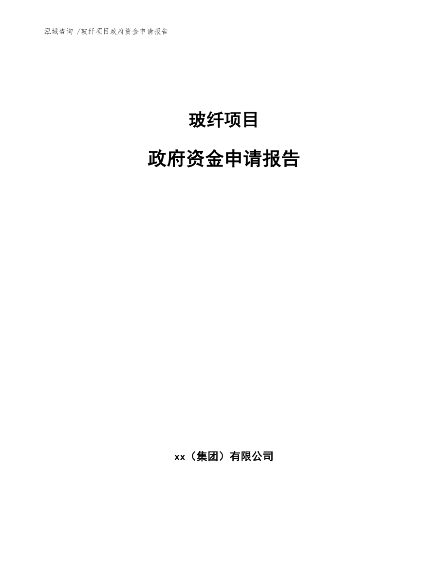 玻纤项目政府资金申请报告范文_第1页