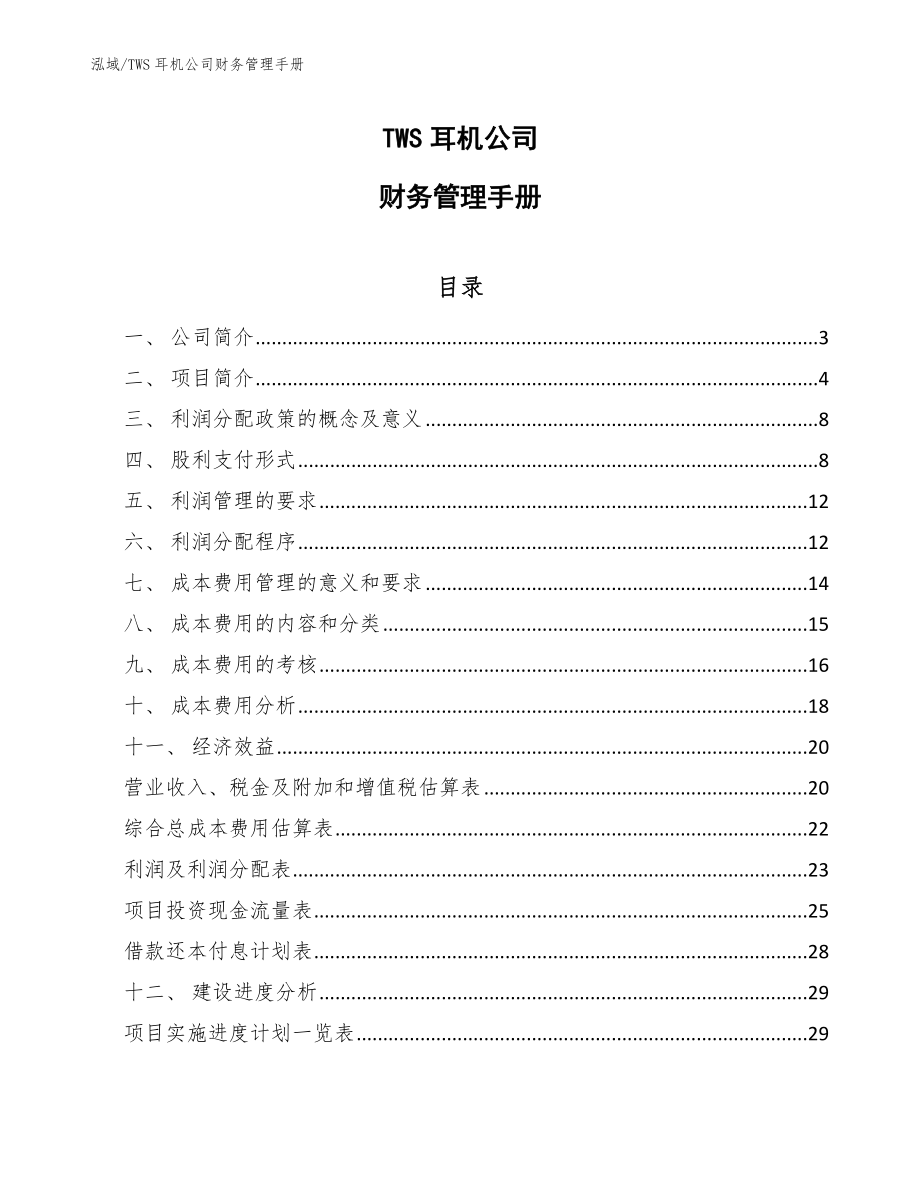 TWS耳机公司财务管理手册【参考】_第1页