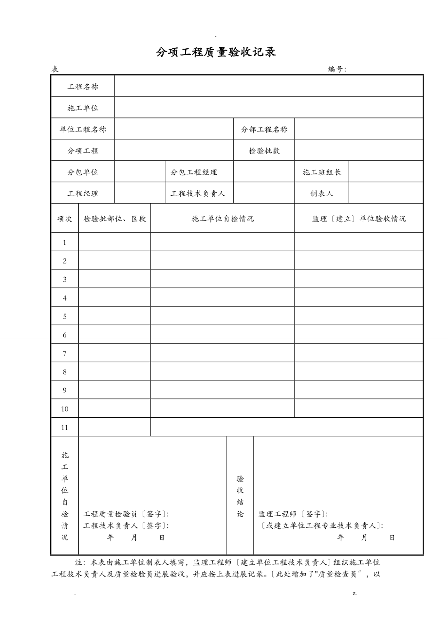 市政道路工程资料表格全套_第1页