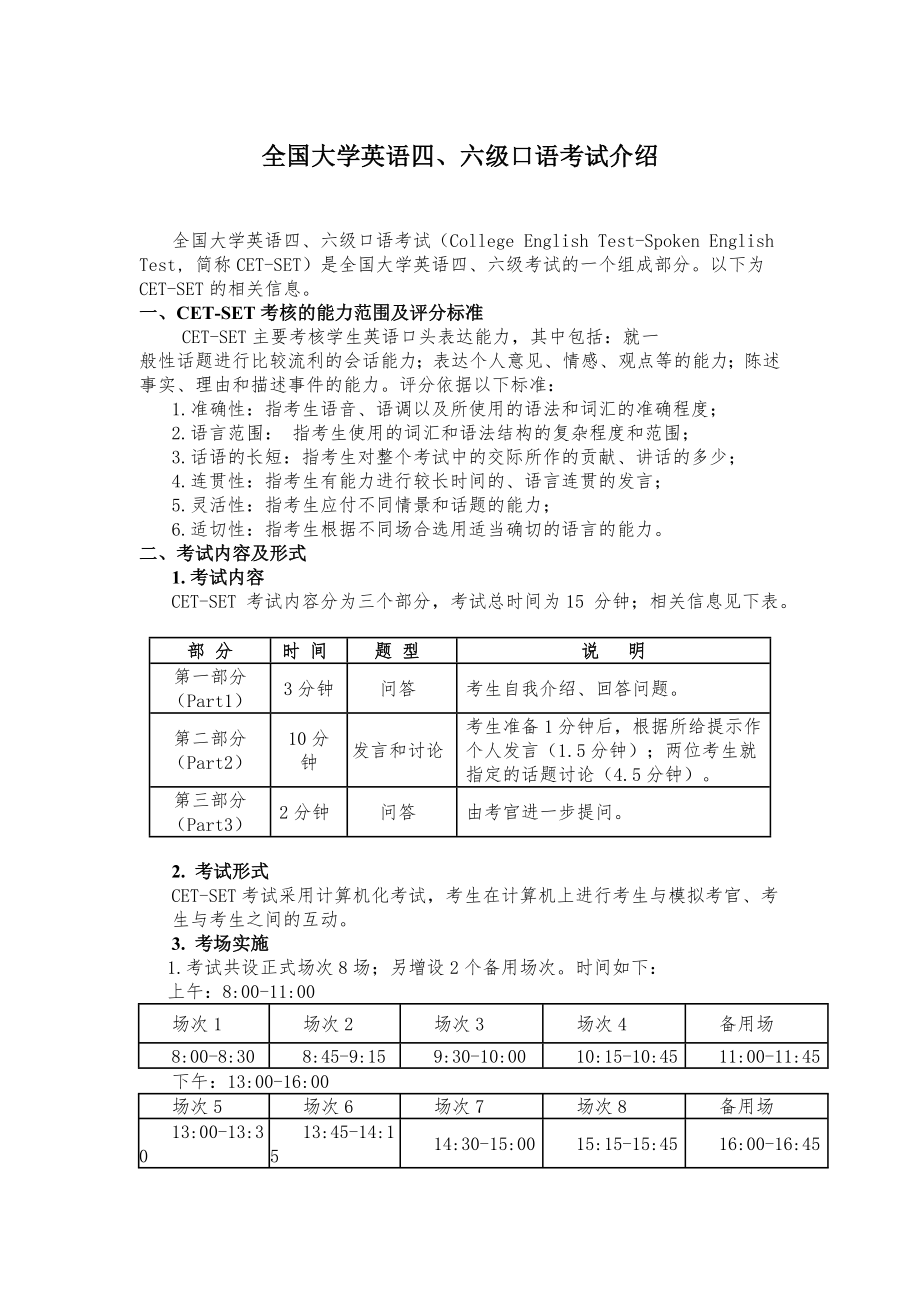 全国大学英语四六级口语考试介绍_第1页