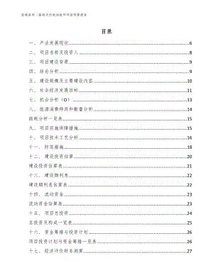 晶硅光伏电池组件项目预算报告