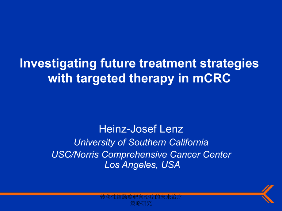 转移性结肠癌靶向治疗的未来治疗策略研究课件_第1页