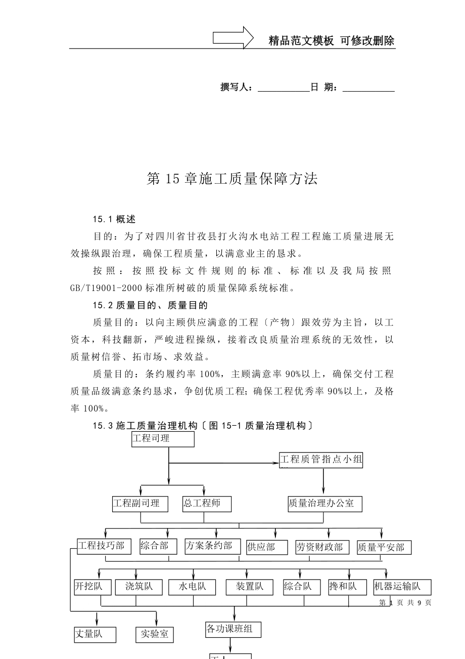 建筑行业完整版第15章施工质量保证措施_第1页