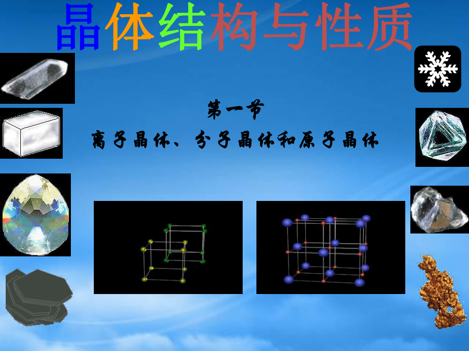 離子晶體、分子晶體和原子晶體 第一單元課件案例_第1頁