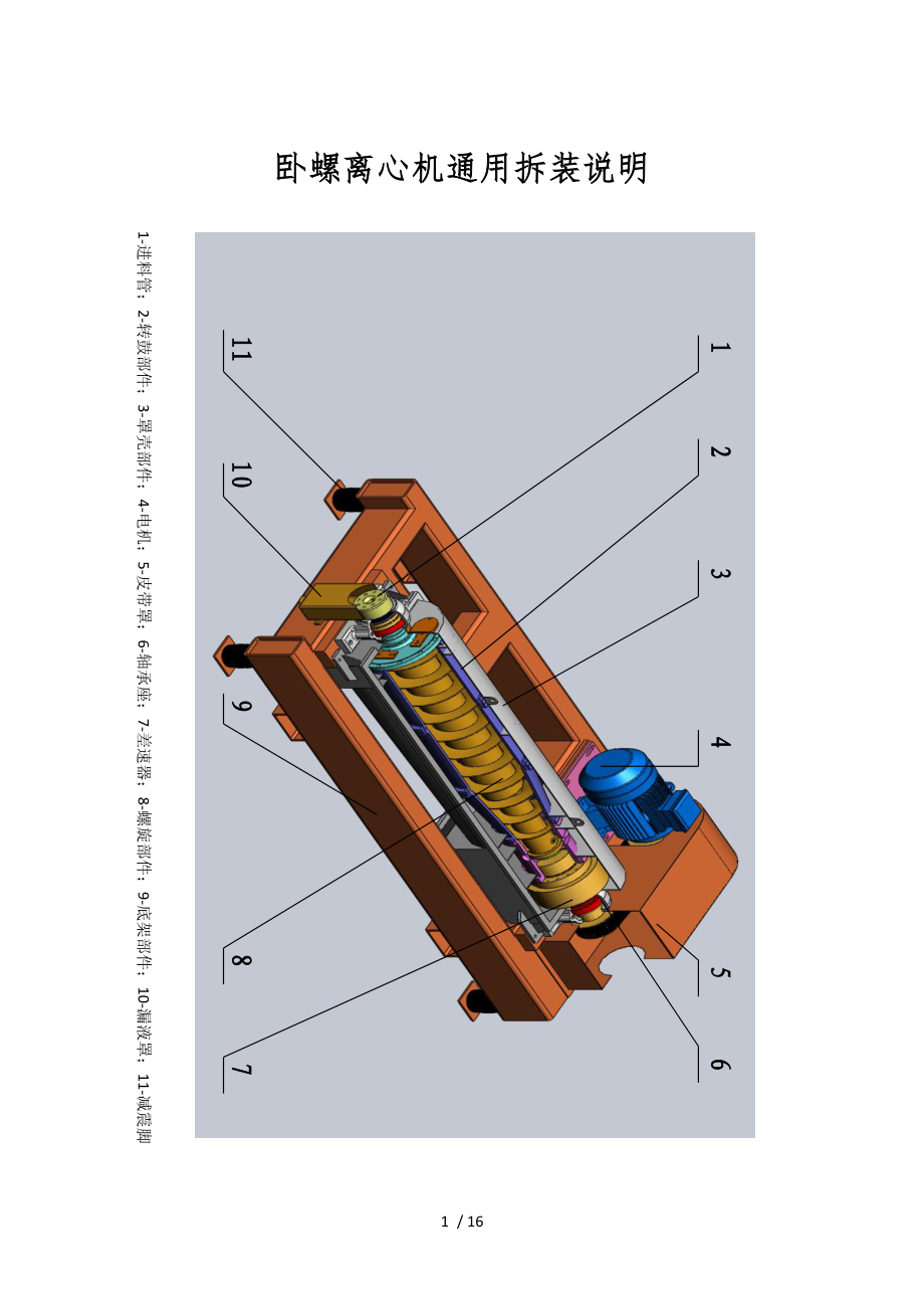 臥螺離心機(jī)通用拆裝說(shuō)明_第1頁(yè)