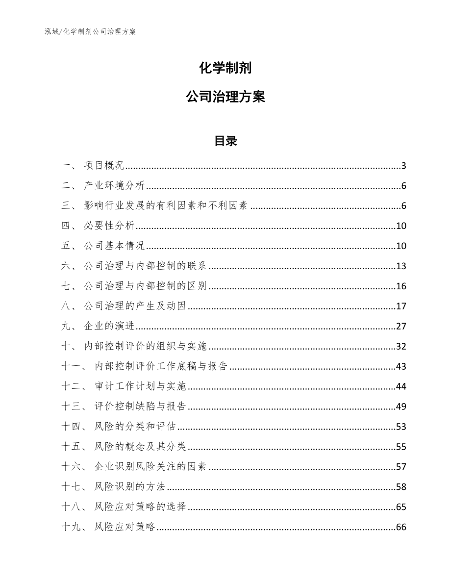 化学制剂公司治理方案_参考_第1页