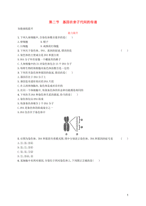 （福建專版）2019春八年級生物下冊 第七單元 生物圈中生命的延續(xù)和發(fā)展 第二章 生物的遺傳和變異 第二節(jié) 基因在親子代間的傳遞知能演練提升 （新版）新人教版