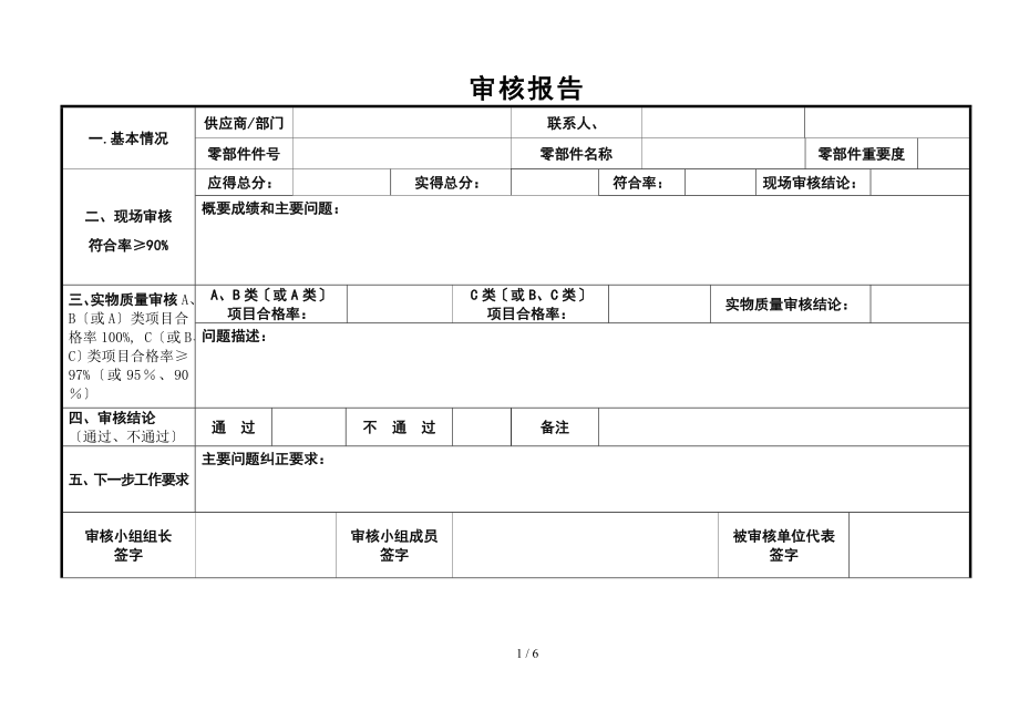 供应商现场审核细则及报告_第1页