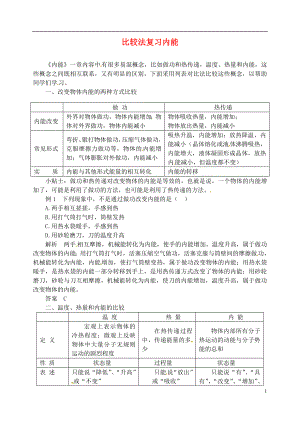 2018年九年級物理上冊 第十二章《內(nèi)能與熱機(jī)》比較法復(fù)習(xí)內(nèi)能 （新版）粵教滬版