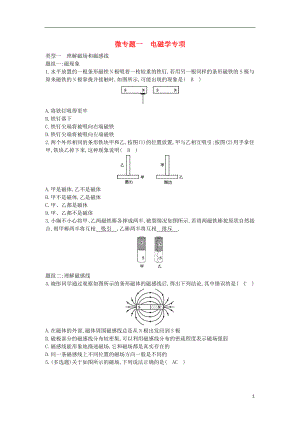 2018年九年級物理下冊 微專題一 電磁學(xué)專項(xiàng) （新版）粵教滬版