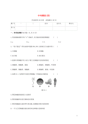 （江西專版）2020年中考生物復(fù)習(xí) 中考模擬（四）