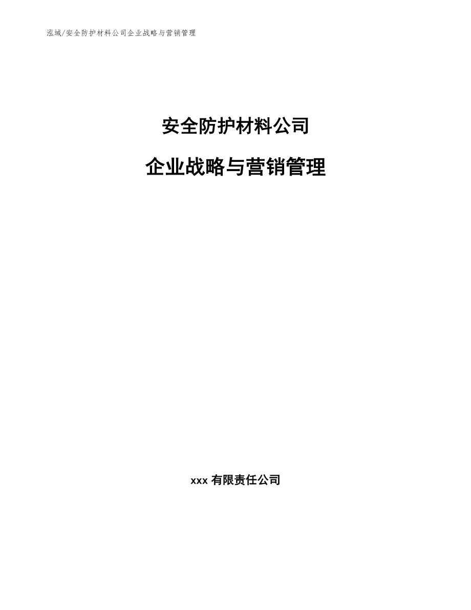 安全防护材料公司企业战略与营销管理_第1页