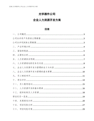 光学器件公司企业人力资源开发方案_范文