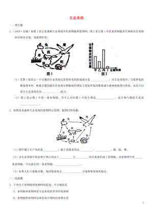 2019屆中考生物 專題匯編 生態(tài)系統(tǒng)