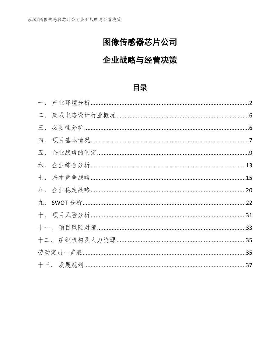 图像传感器芯片公司企业战略与经营决策【参考】_第1页