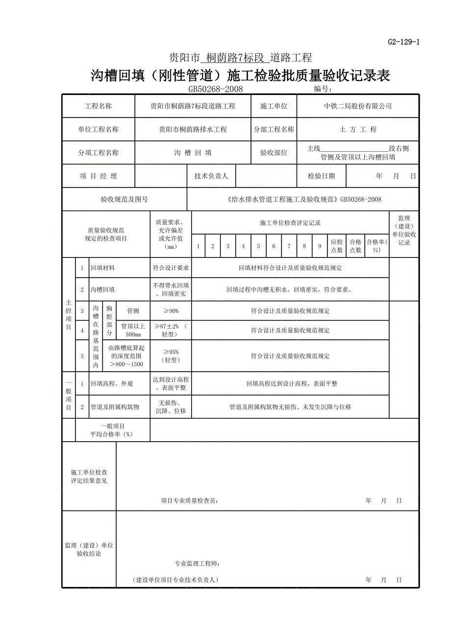 雨水管沟槽回填检验批质量验收记录[共1页]_第1页