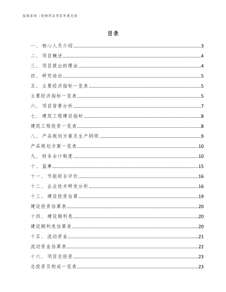 宠物用品项目年度总结-模板_第1页