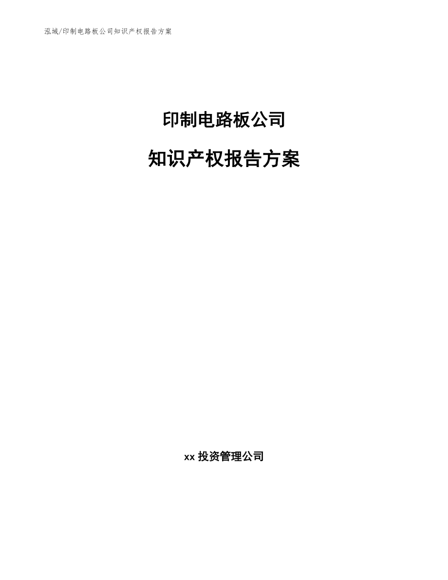 印制电路板公司知识产权报告方案（范文）_第1页