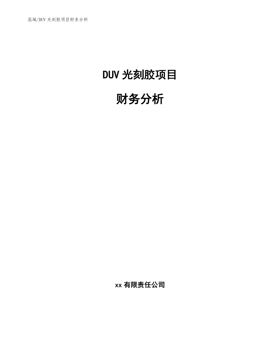 DUV光刻胶项目财务分析_参考_第1页
