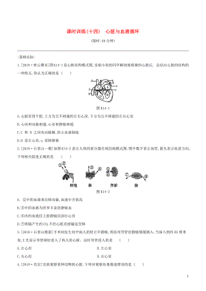 （北京專版）2020年中考生物復(fù)習(xí) 主題五 生物圈中的人 課時(shí)訓(xùn)練14 心臟與血液循環(huán)