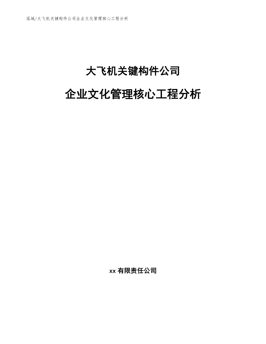 大飞机关键构件公司企业文化管理核心工程分析（范文）_第1页