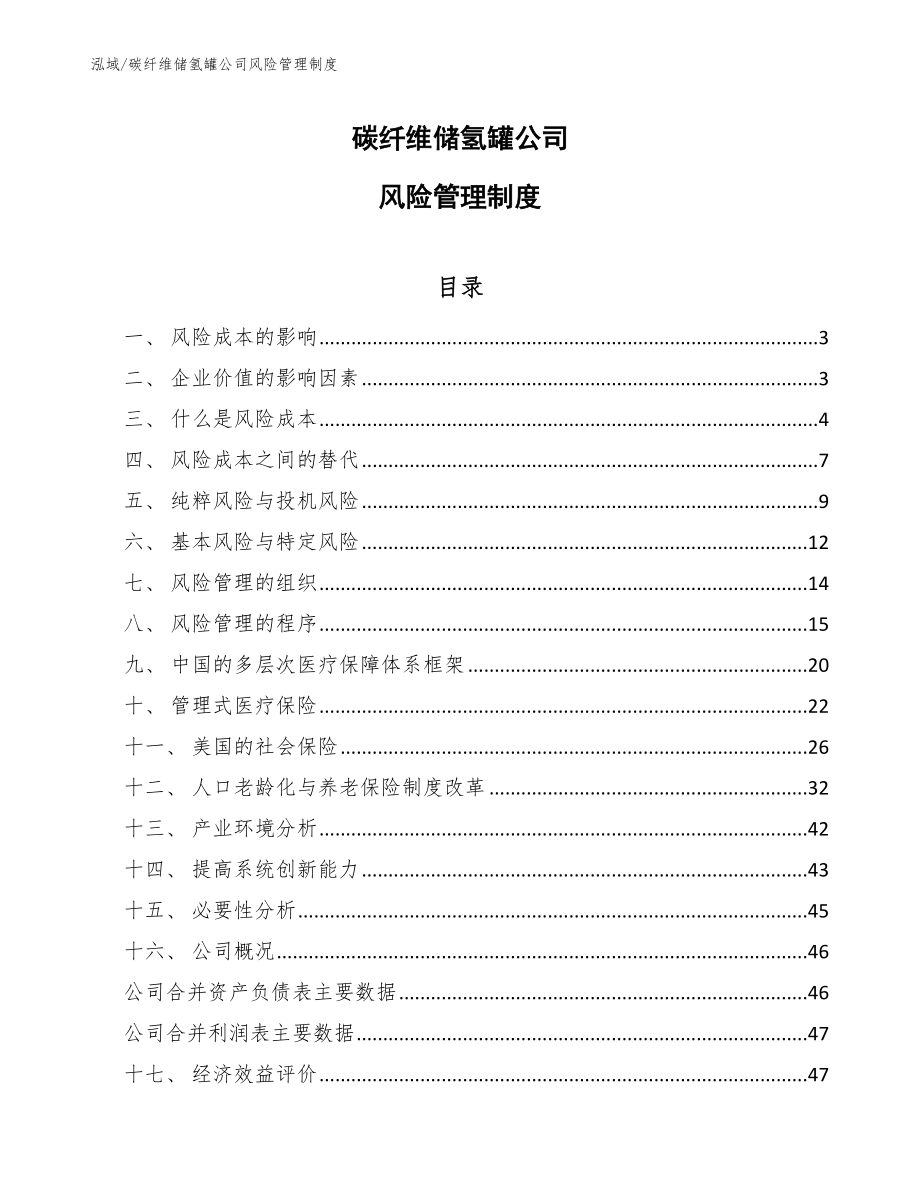 碳纤维储氢罐公司风险管理制度_第1页