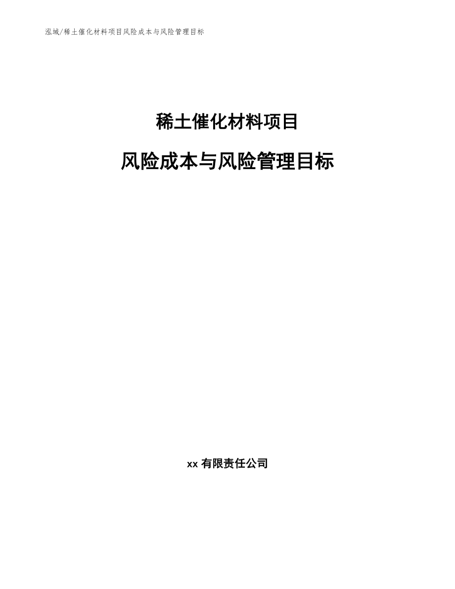 稀土催化材料项目风险成本与风险管理目标（范文）_第1页