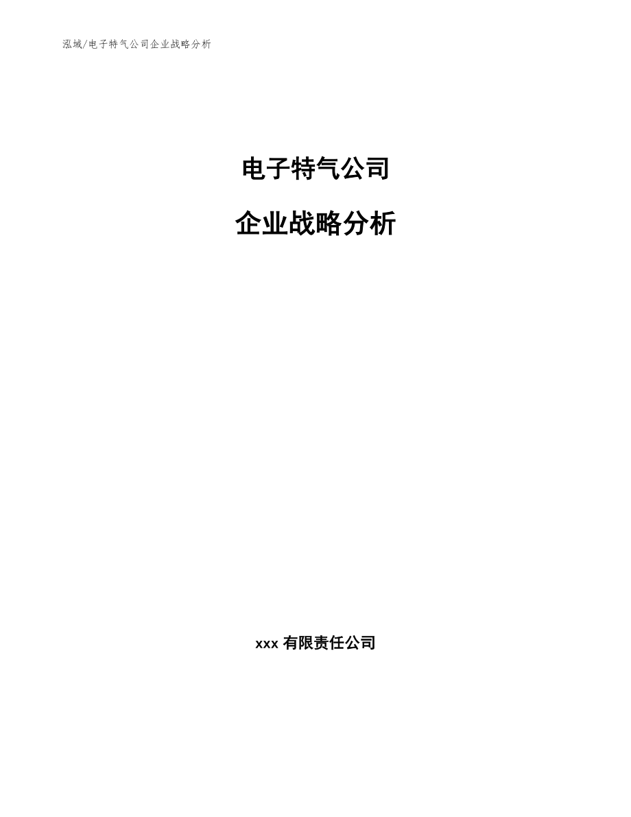 电子特气公司企业战略分析_范文_第1页