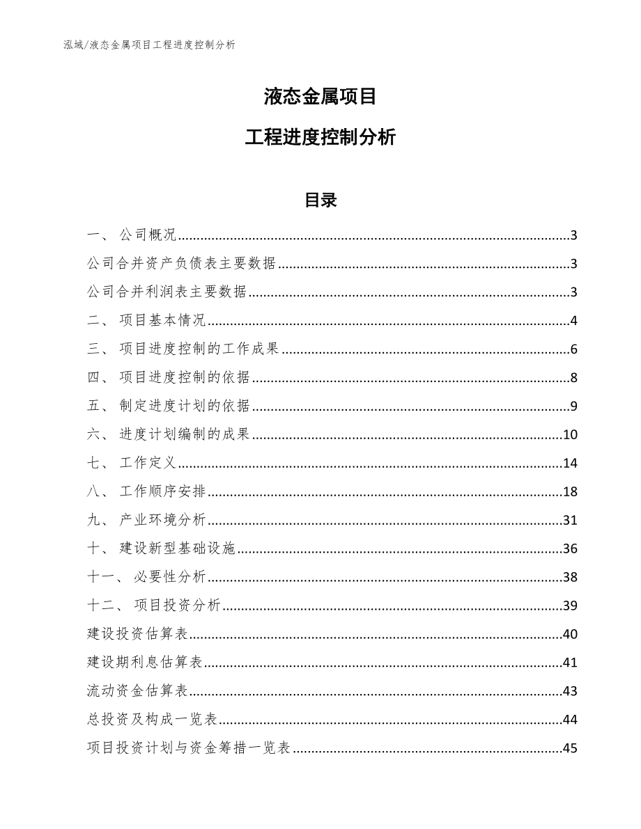 液态金属项目工程进度控制分析_参考_第1页