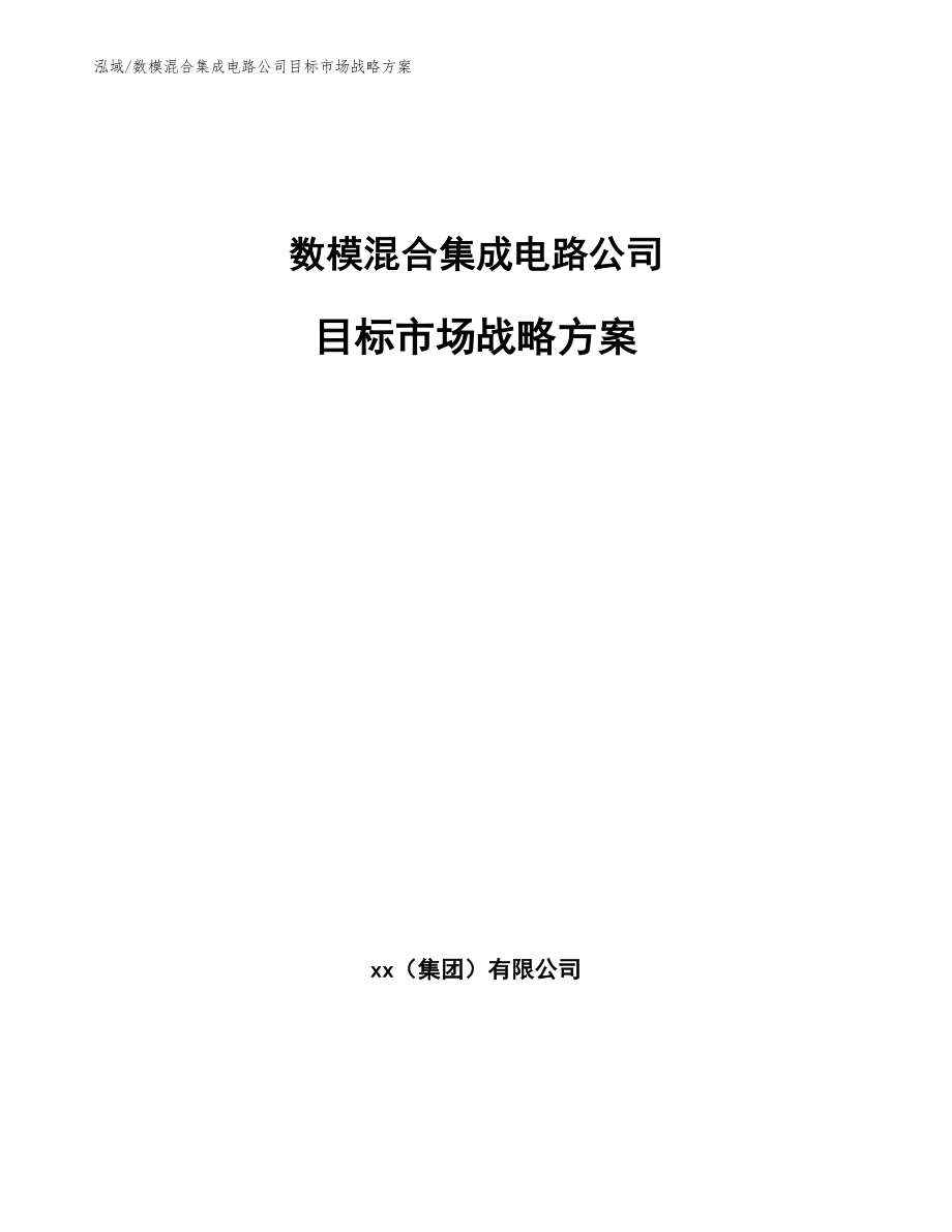 数模混合集成电路公司目标市场战略方案_参考_第1页