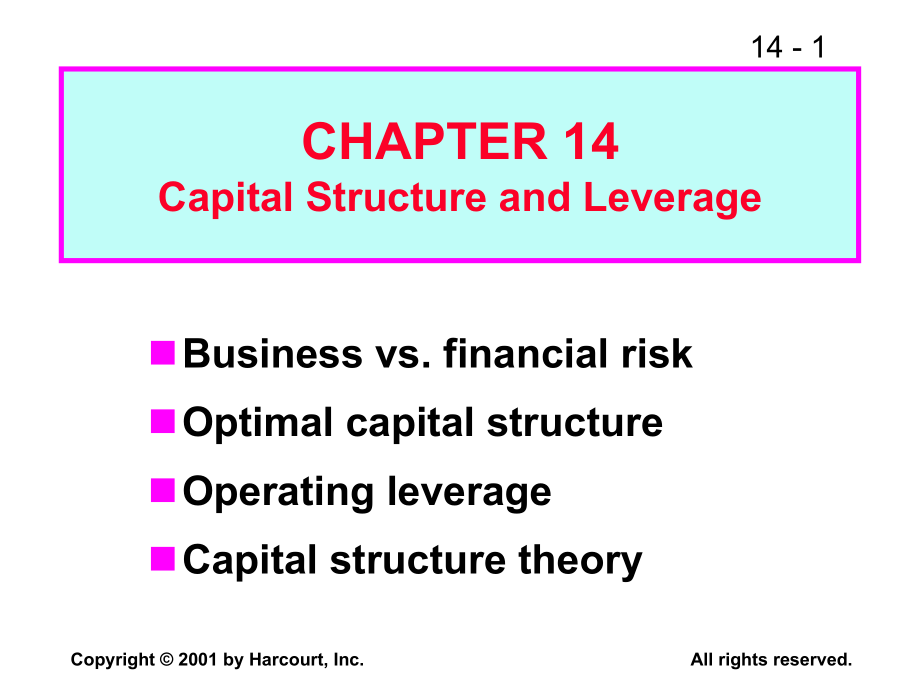 CH14CapitalStructureandLeverage(财务管理,英文版)_第1页