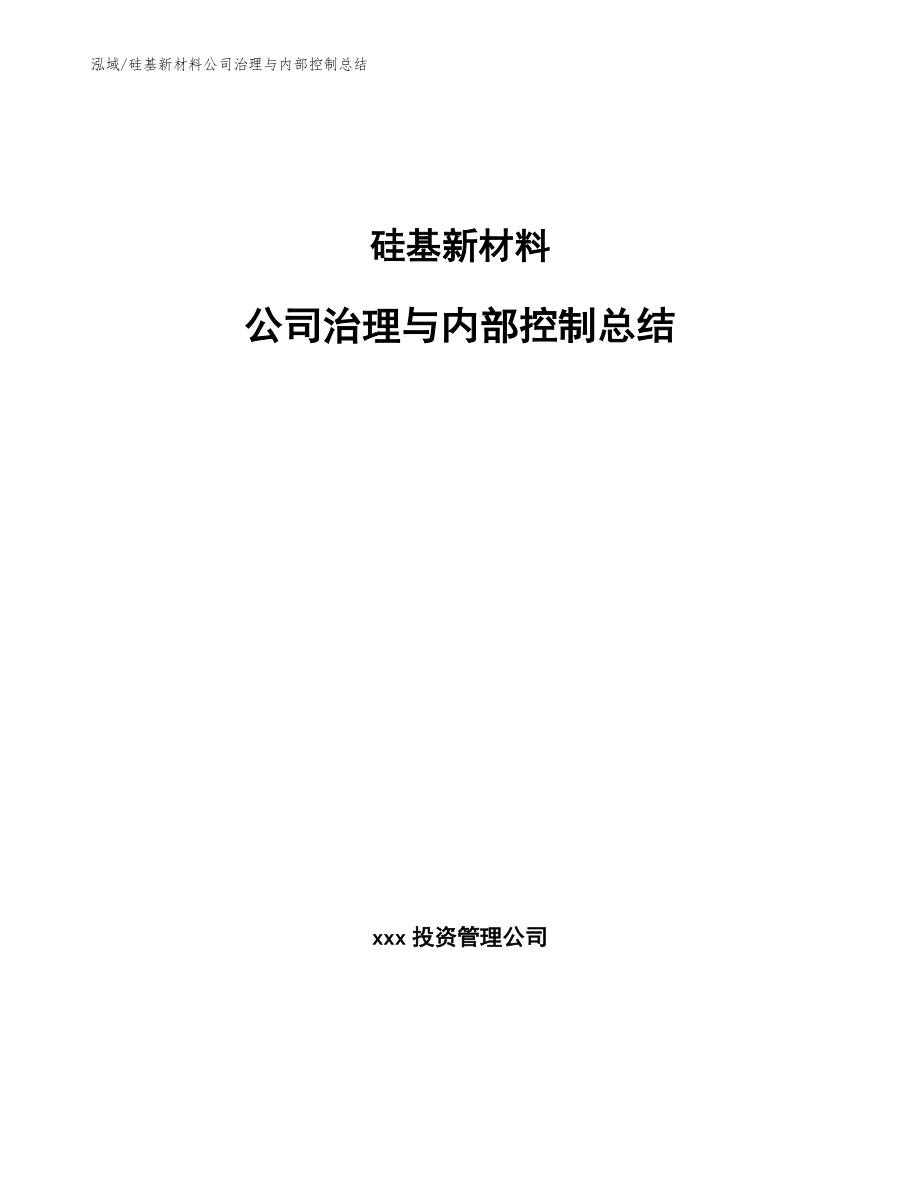 硅基新材料公司治理与内部控制总结_第1页