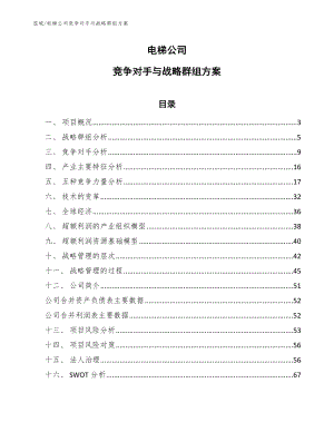 电梯公司竞争对手与战略群组方案【范文】