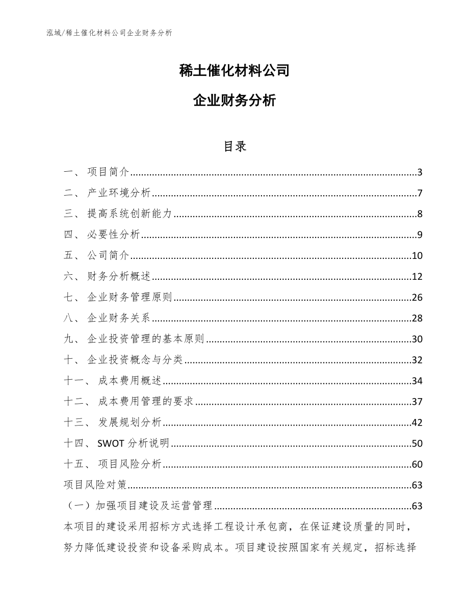 稀土催化材料公司企业财务分析_第1页