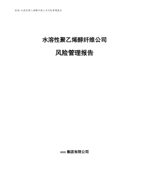 水溶性聚乙烯醇纤维公司风险管理报告_参考