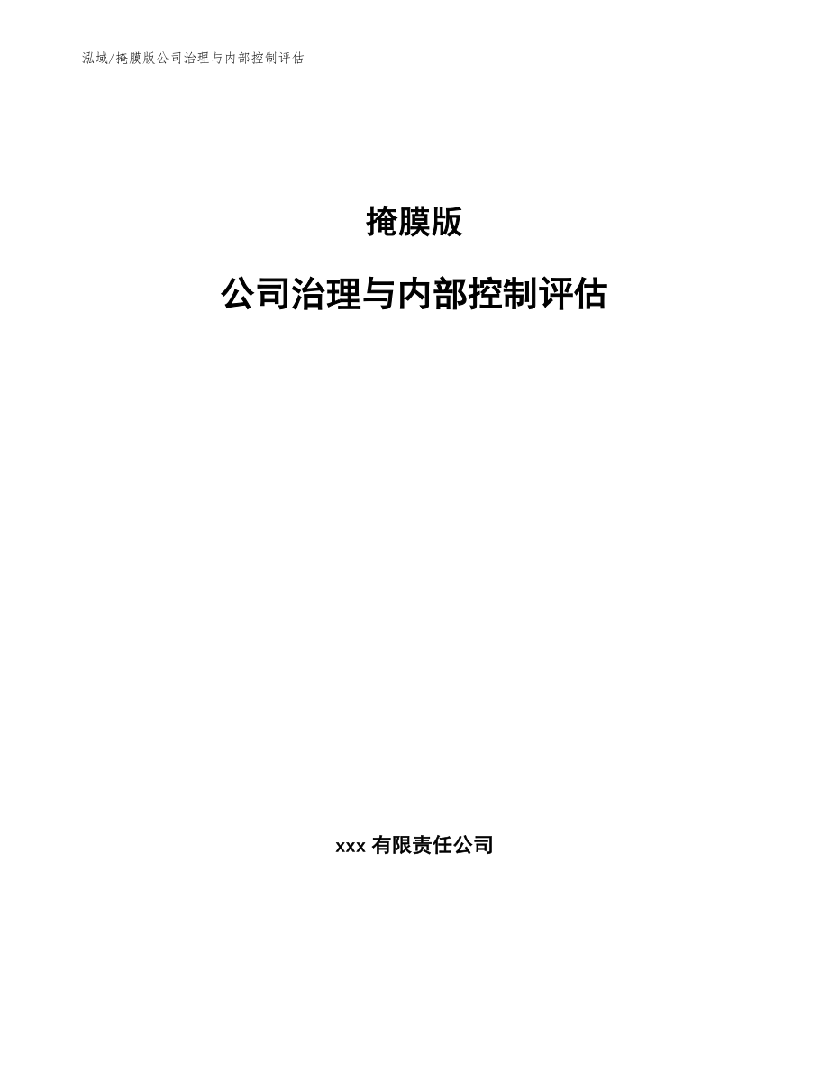 掩膜版公司治理与内部控制评估_第1页