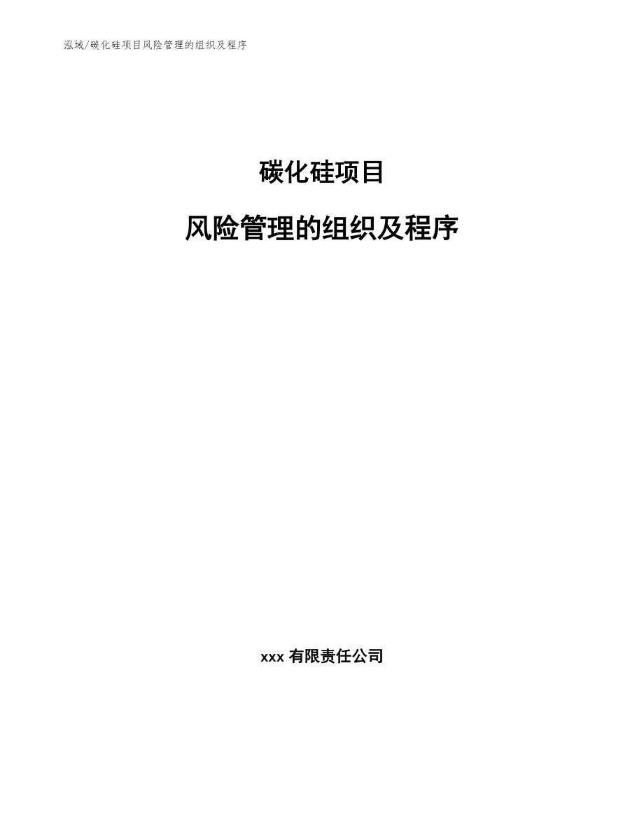 碳化硅项目风险管理的组织及程序_第1页